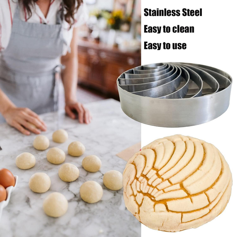 Concha Cutter Mexican Bread Mold Made of Stainless Steel 4.1 Inch Concha Stamp T gallery