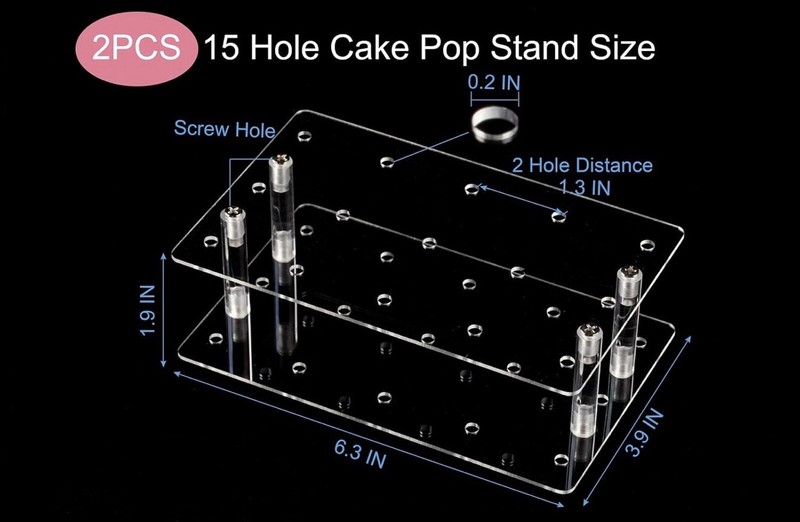 Acrylic Cake Pop Stand Kit 2 Pack With 100 Desert Bags And Twist Ties gallery