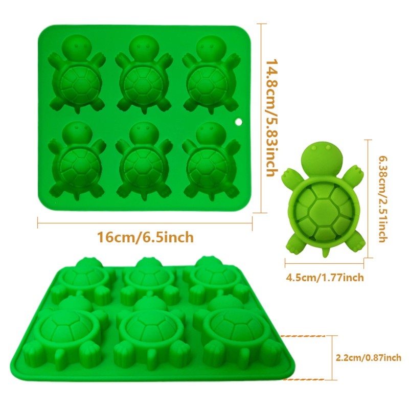 Turtle Silicone Mold for Chocolate Candy Gummy Making, Ice Cube Tray, 6-Cavit... gallery