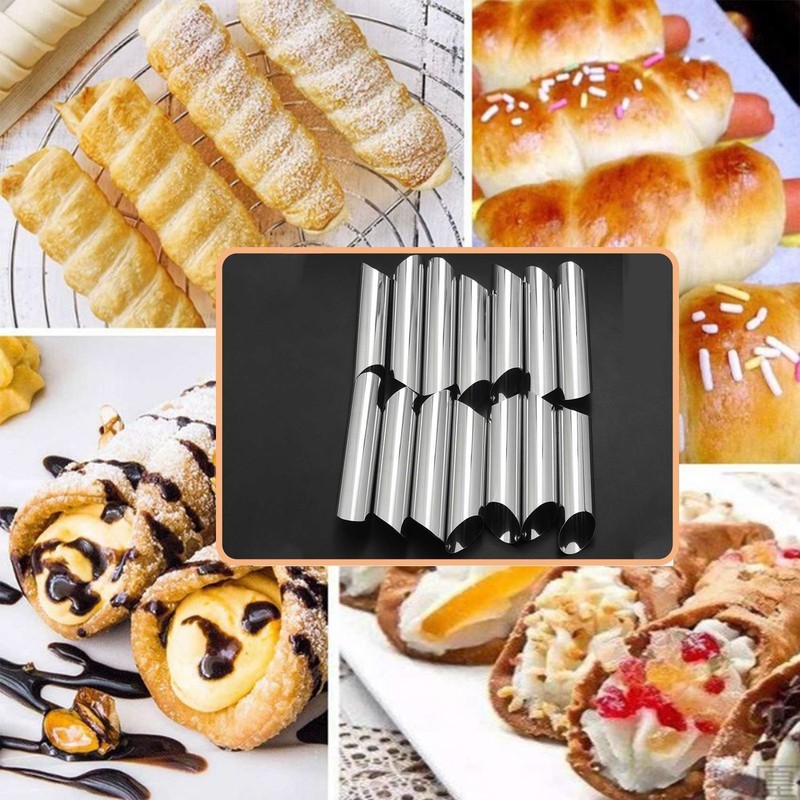 Set Of 14 430 Stainless Steel Tubes Cannoli Pastry Forms Molds-5 Inch E1R84748 gallery
