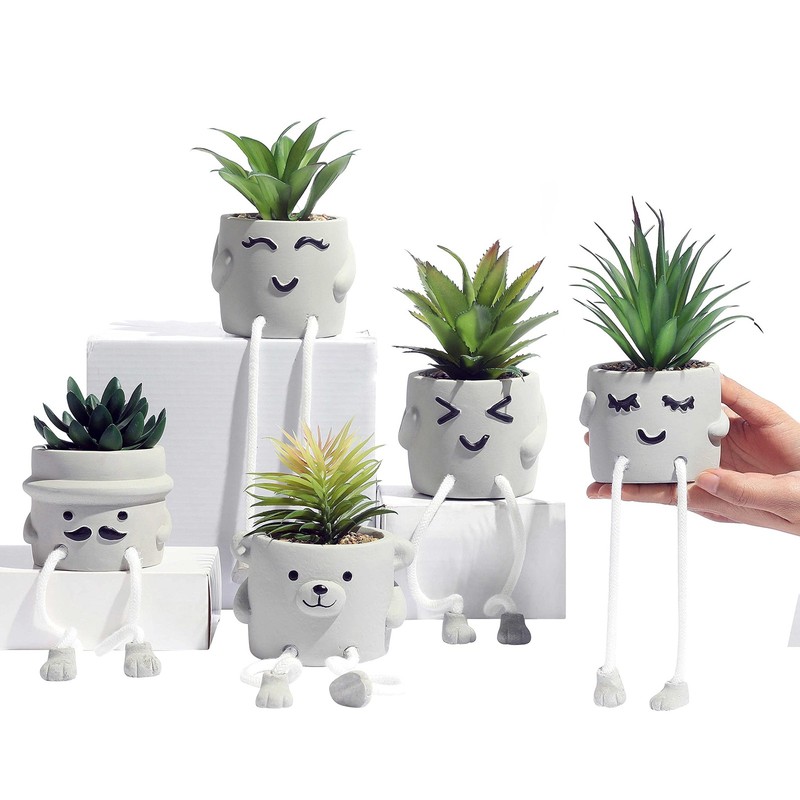 OLEEK Small Fake Plant Office Desk Decor - Desk Plants for Office Decorations fo gallery