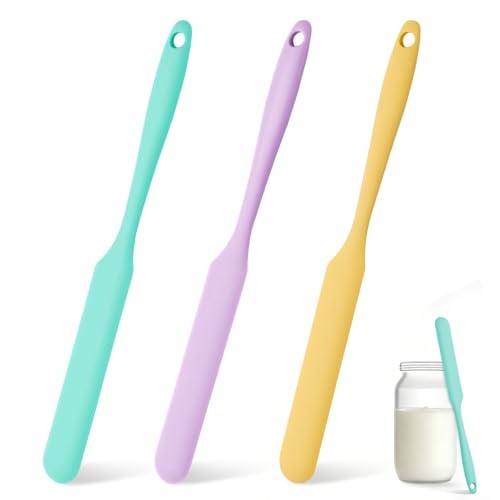 Pcs Silicone Jar Spatula Set, Sourdough Spurtle, Jar Scraper, Long Handle 3