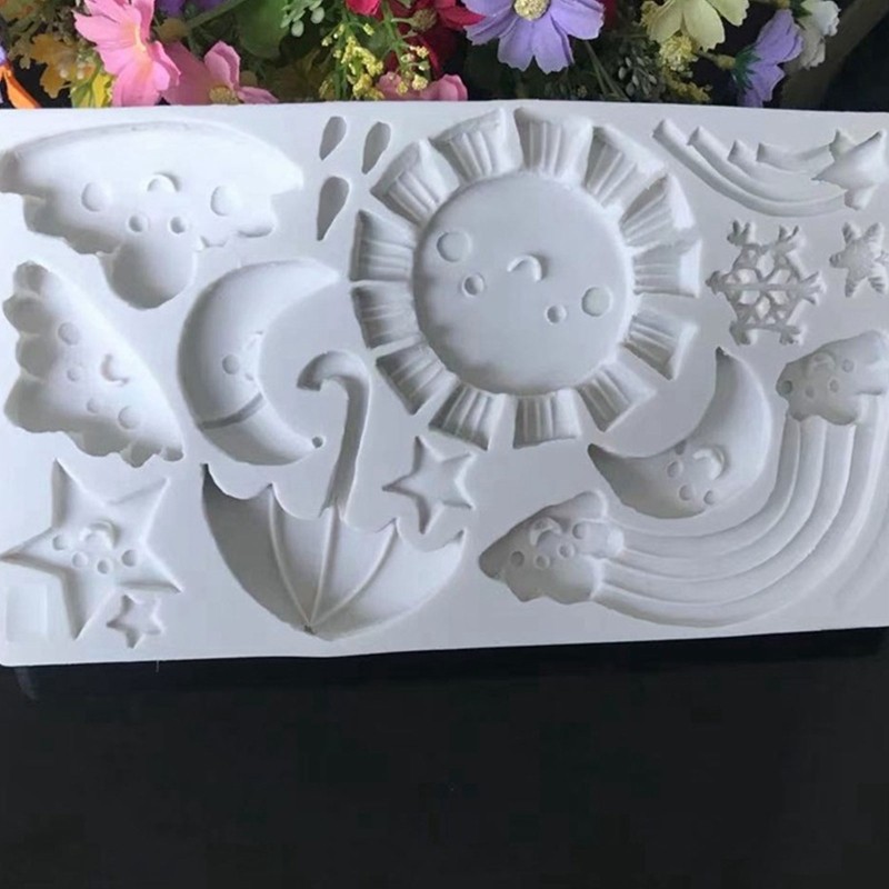 Soap Molds Chocolate Candy Mold Cake Decorating Sun Stars Clouds Rainbow Sha gallery