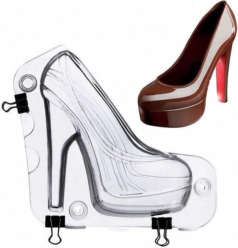 Comkit Large Life Size 3D Plastic High Heel Shoe Mold for Chocolate Fondant Cand