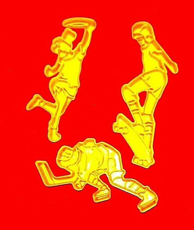 Set Of 3 Sports Cookie Cutter Hockey Skateboard Frisbee LK Manufacturing USA