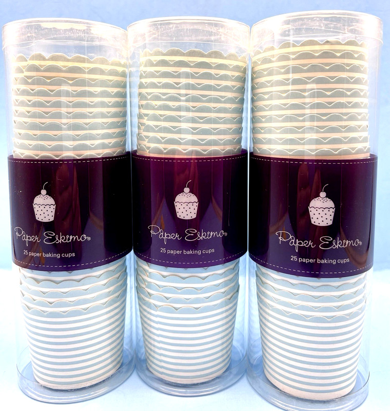 Paper Eskimo Baking Cups 75 Pieces 3 Packs 3 oz Sealed Light Blue