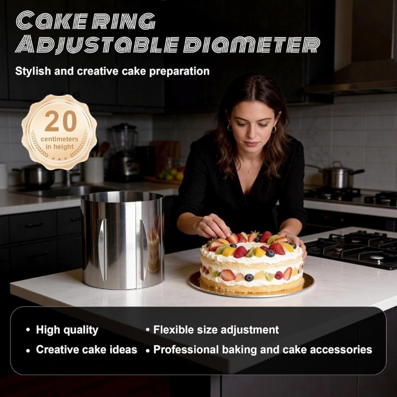 20cm High Cake Hoop modifiable Tool For Tall Cakes gallery