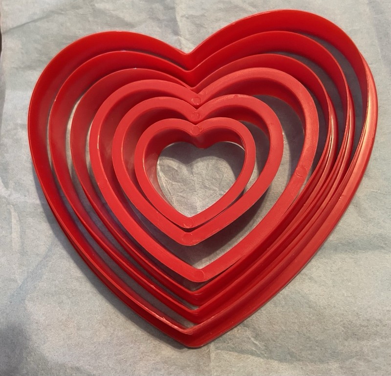 Heart Shape Cookie Cutters Nested Sizes (6) Baking Supplies Party Heavy Plastic