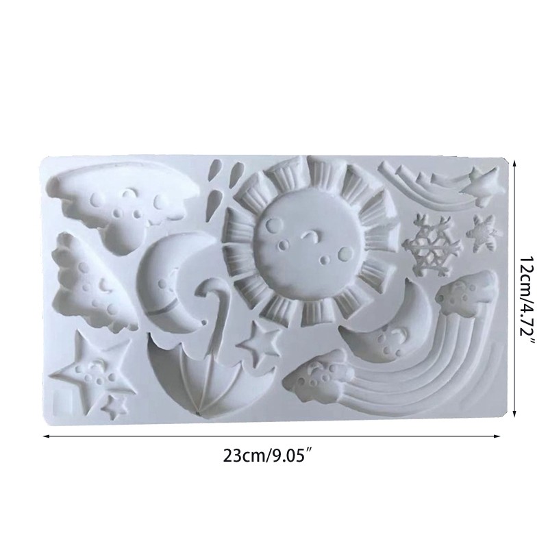 Soap Molds Chocolate Candy Mold Cake Decorating Sun Stars Clouds Rainbow Sha gallery