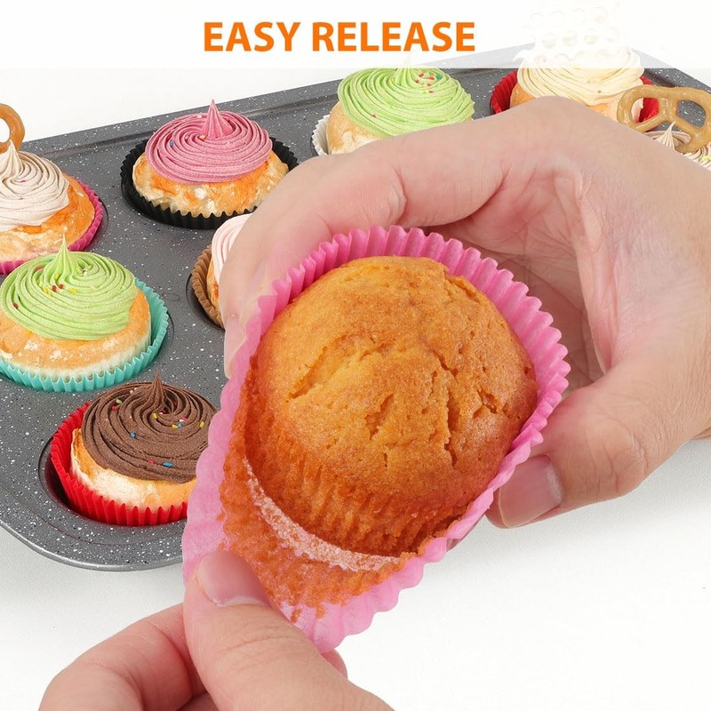 200-Count Standard Pink Cupcake Liners Greaseproof Muffin Baking Cups gallery