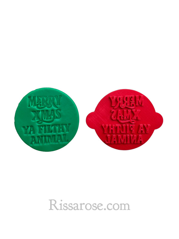 Merry Christams cookie stamp cake fondant embosser - Bon bon Ya Filthy Animal gallery