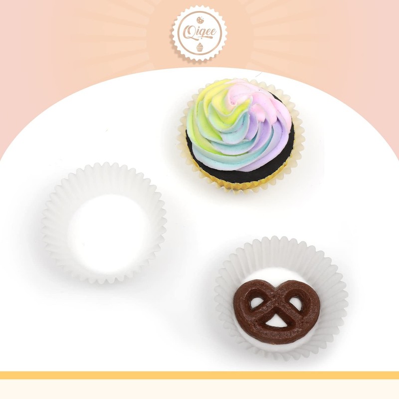 qiqee 300 Count Jumbo Cupcake Liners White Muffin Liners Food Grade Baking Cu... gallery