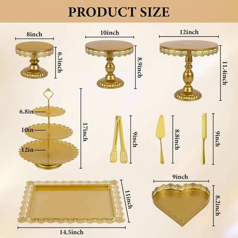 12 Set of Gold Cake Stand, Metal Gold Cupcake Stand and Bases Para Postres De Me gallery