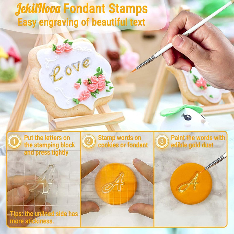 4 PCS Alphabet Letter Fondant Stamps for Biscuit Cake Cookie, Upgraded Food G... gallery