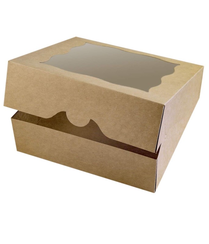 10″x10″x3″Brown Bakery Boxes with PVC Window for Pie and Cookies Boxes Large …
