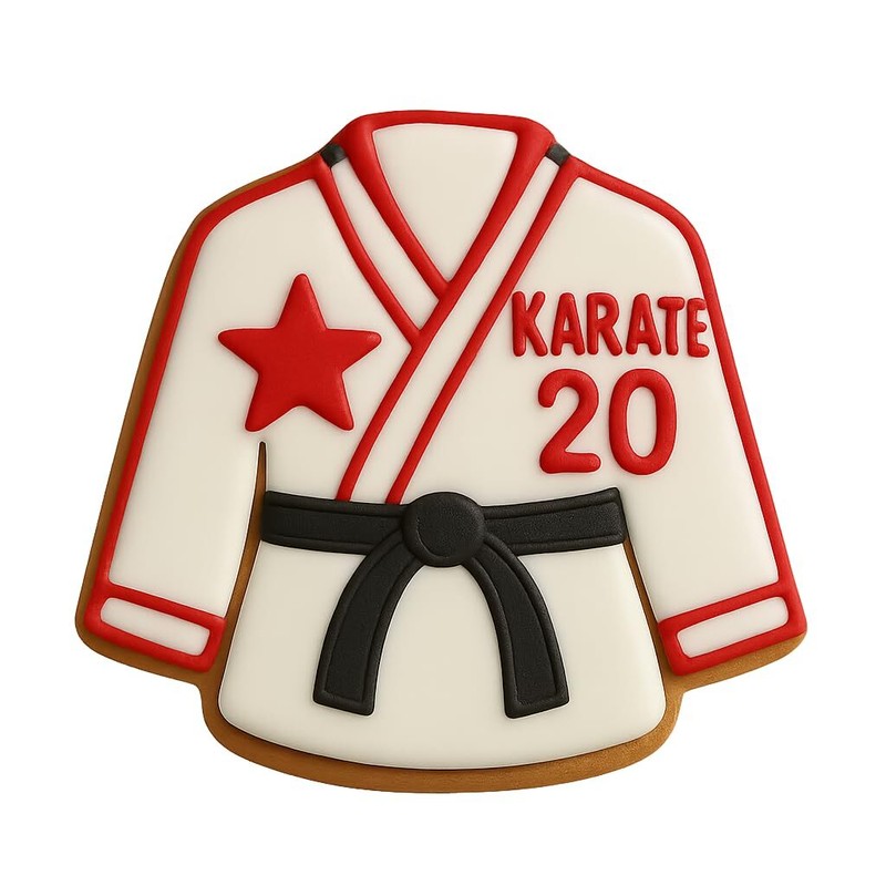 Karate Gi Cookie Cutter, 4.25x3.89", Martial Arts Themed Baking (Random Color) gallery