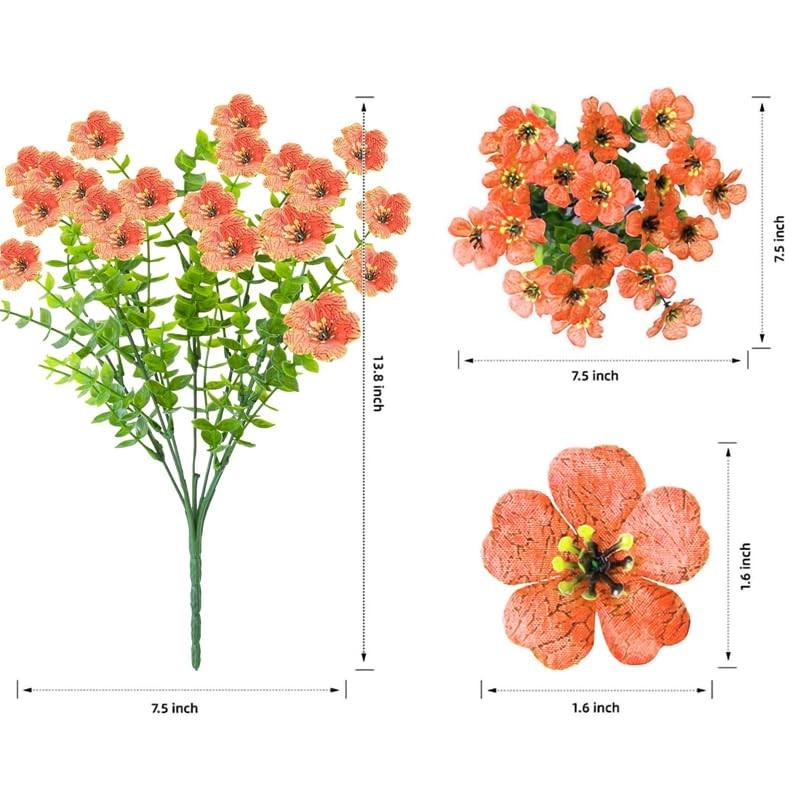 Artificial Faux Plants Flowers Outdoor Spring Summer Decoration 12 Sunset Red gallery