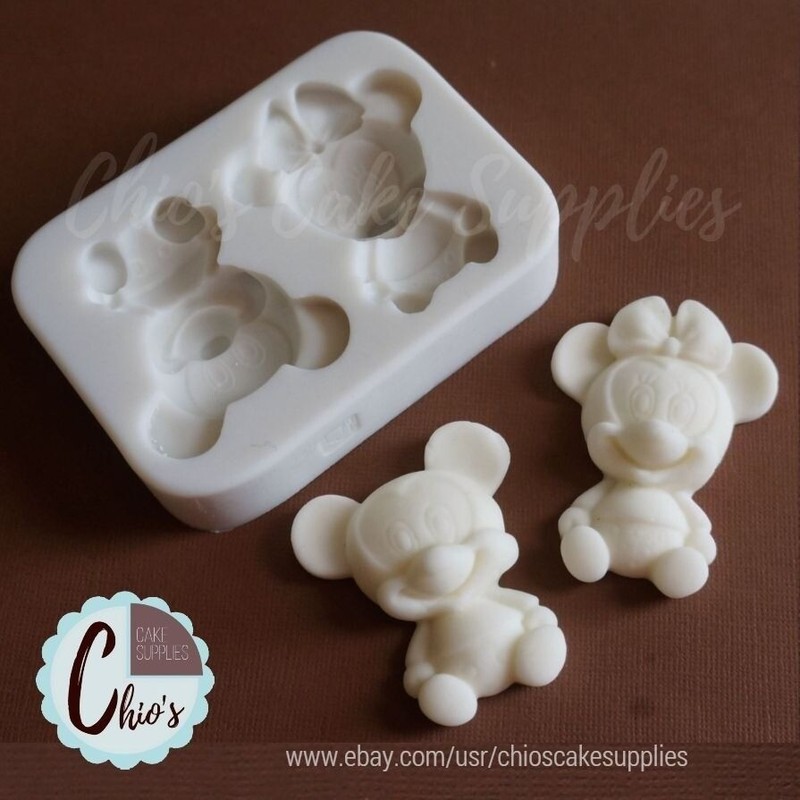 3D Baby Mickey & Baby Minnie Silicone Mold.