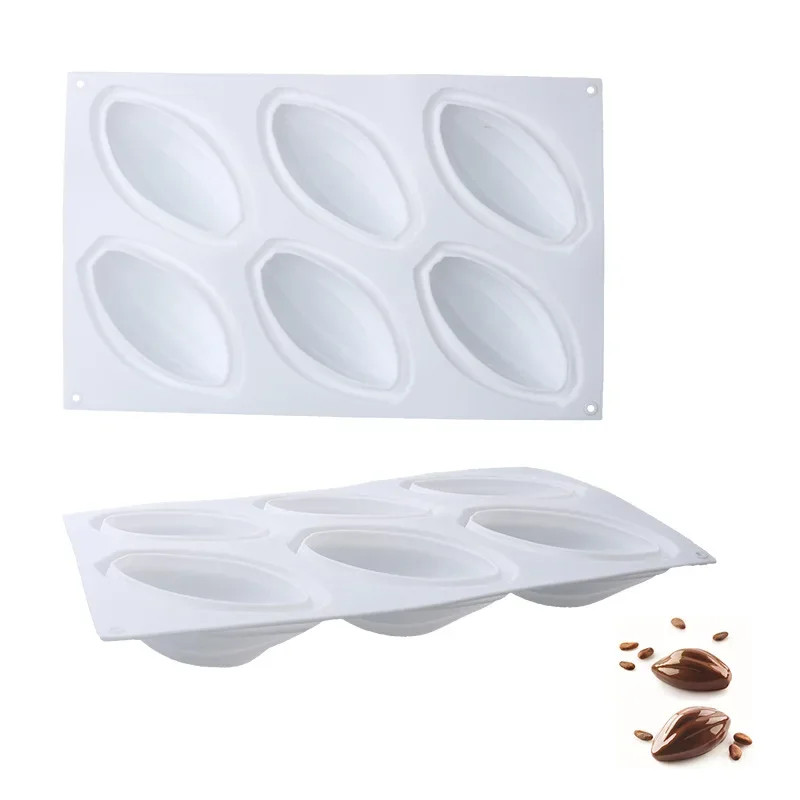 6 Cavity Olive Pastry Silicone Cake Mold Chocolate Baking Bakeware Decor