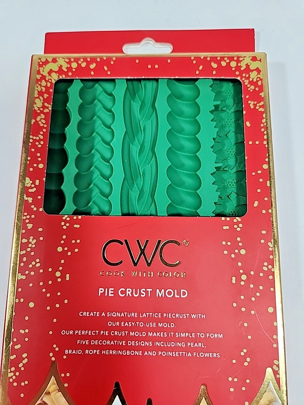 CWC Cook With Color Silicone Decorative Pie Crust Mold -Green New gallery