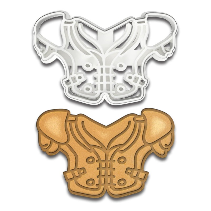 Football Shoulder Pads Cookie Cutter, 4.25×2.75″ – Perfect for Sports-Themed