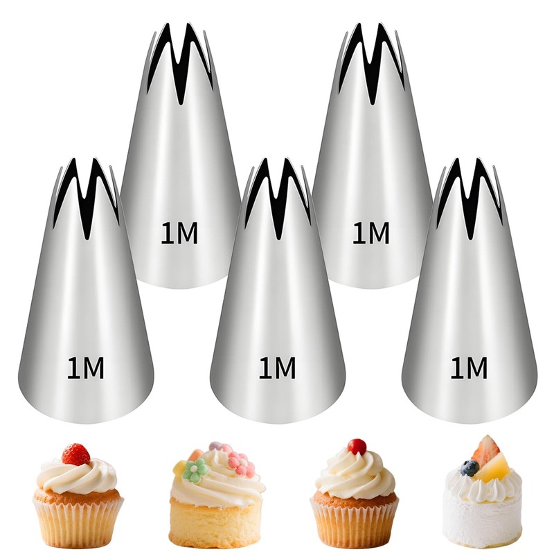5 Pcs 1M Piping Tip Bags Tips Set Icing Frosting Cake Decorating DIY Cream
