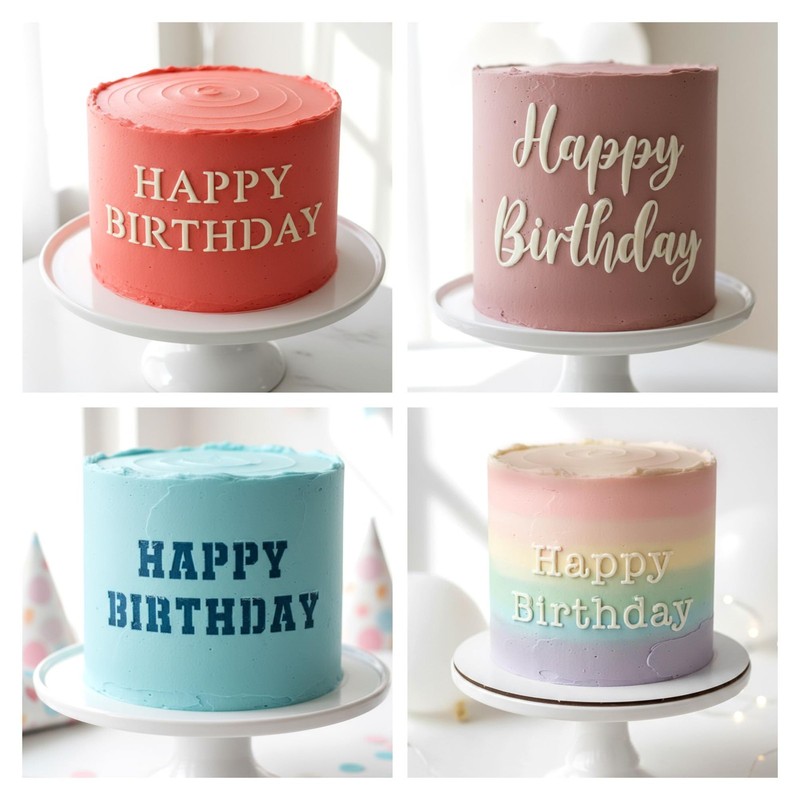 Wish Greeting Baking Stencil with Script Serif Collegiate Typewriter Fonts fo... gallery