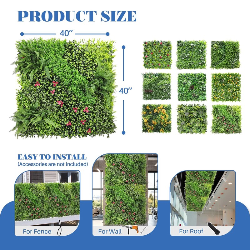 Ecoopts 40X40 Faux Ivy Privacy Fence Screen Artificial Boxwood Panels Topiary gallery