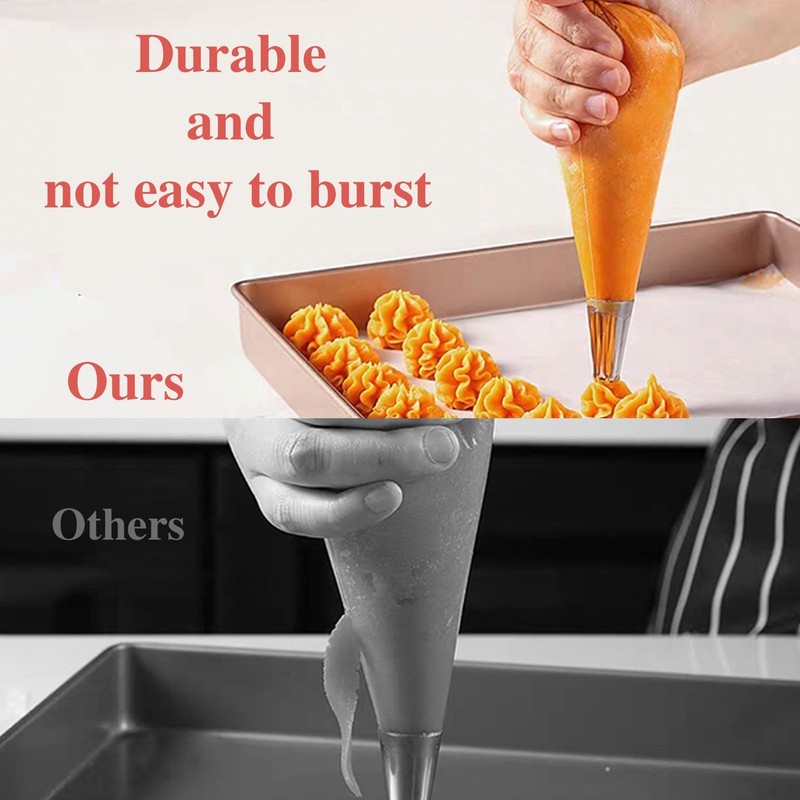 24 Inch Extra Large Piping Bags, 200 PCS Clear Disposable Icing bags, Thicken... gallery
