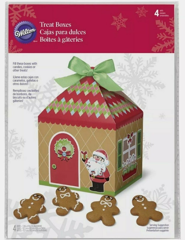 Gingerbread House Treat Box 4 ct from Wilton NEW Christmas gallery