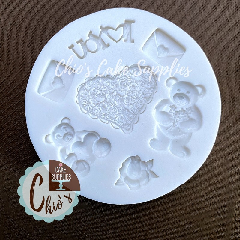 I Love You, Teddy Bear, Heart Silicone Mold gallery