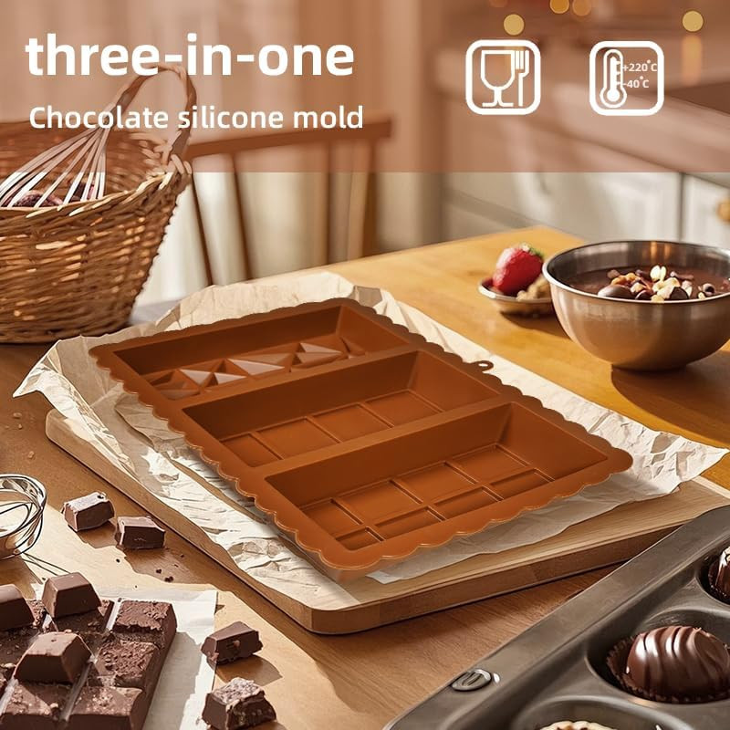 Chocolate Bar Mold - Food Grade Silicone Chocolate Molds, Non-Stick & Easy to Re gallery
