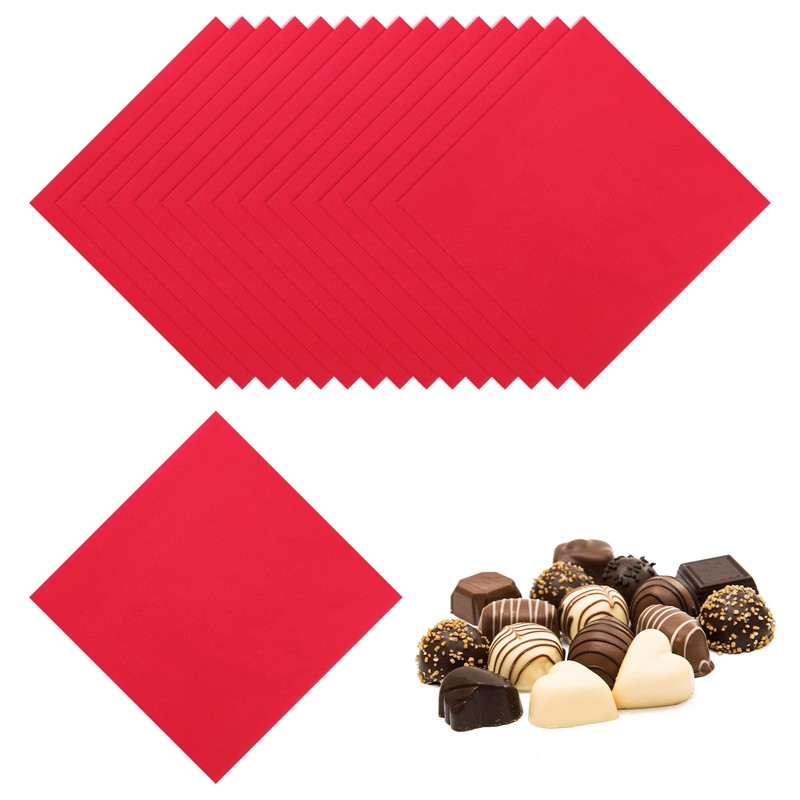 200 Pcs Candy Foil Wrappers, 4.7 x 4.7″ Chocolate Wrappers, Red