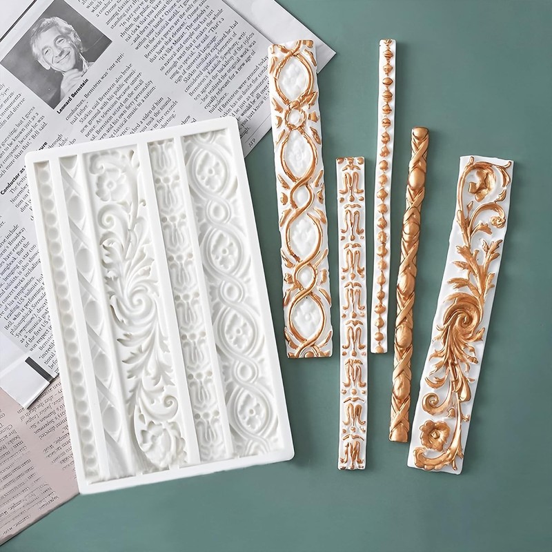 3 Packs Baroque Silicone Molds Scroll Silicone Baroque Mold Clay Molds Fondant M gallery