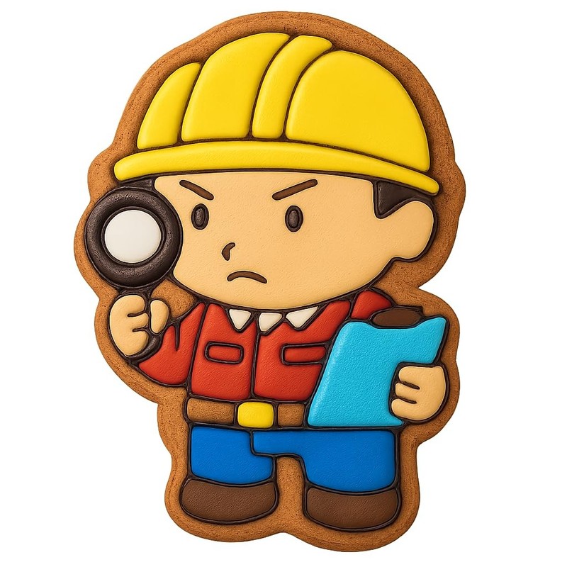Chibi General Contractor Inspecting Cookie Cutter & Stamp, Fondant & Cl - 2.8x4" gallery