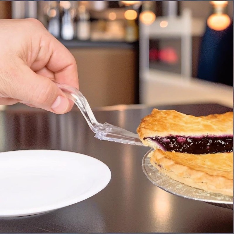 Clear 10" Disposable Plastic Pie & Cake Servers Heavy Duty Spatula Serving gallery