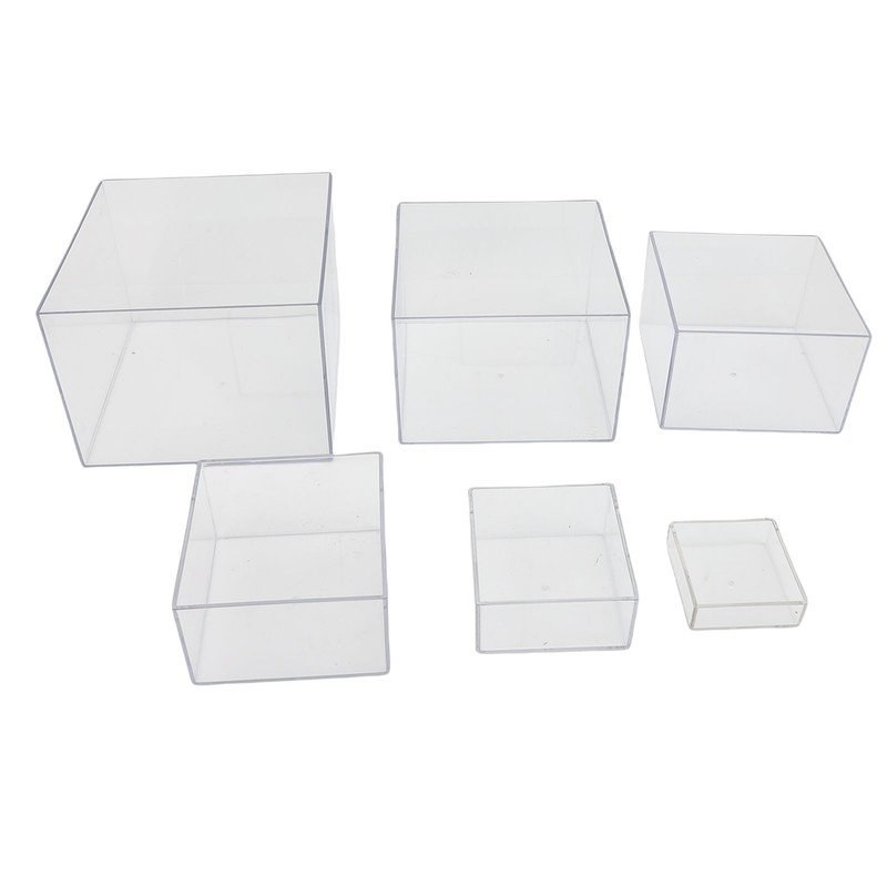 6PCS Cube Display Stands Boxes Square Multifunctional Stackable 5 Sided Cake