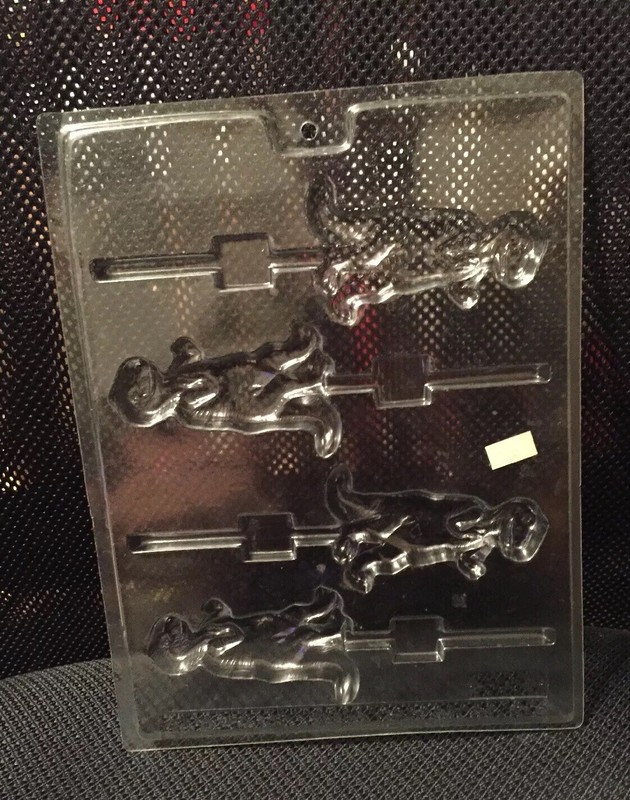 1987 Life of the Party T-REX DINOSAUR BARNIE Candy Making Lollipop Mold # 08886 gallery