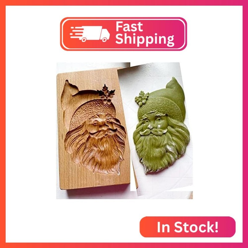 BLOWEST Carved Wooden Cookie Mold, Kitchen Cookie Cutter Gingerbread Cookie Stam