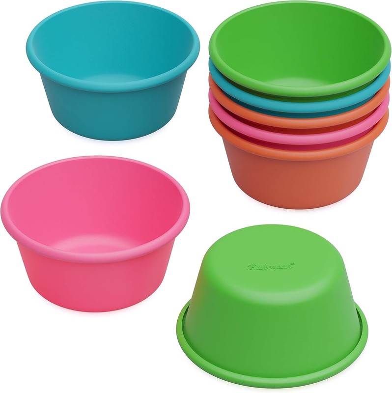 Versatile 5oz Jumbo Muffin Cups - 8 Pack Silicone Baking Liners for Every Treat gallery