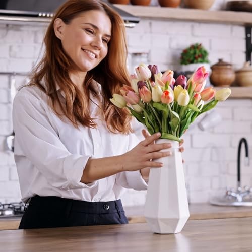 Fake Tulips Artificial Flowers Real Touch PU Faux Flowers Tulip 30 Pcs Mixed 1 gallery