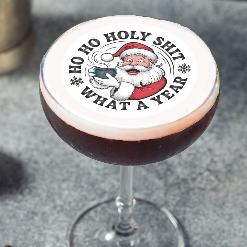 Merry Christmas Xmas Funny Edible Cocktail Drink Toppers