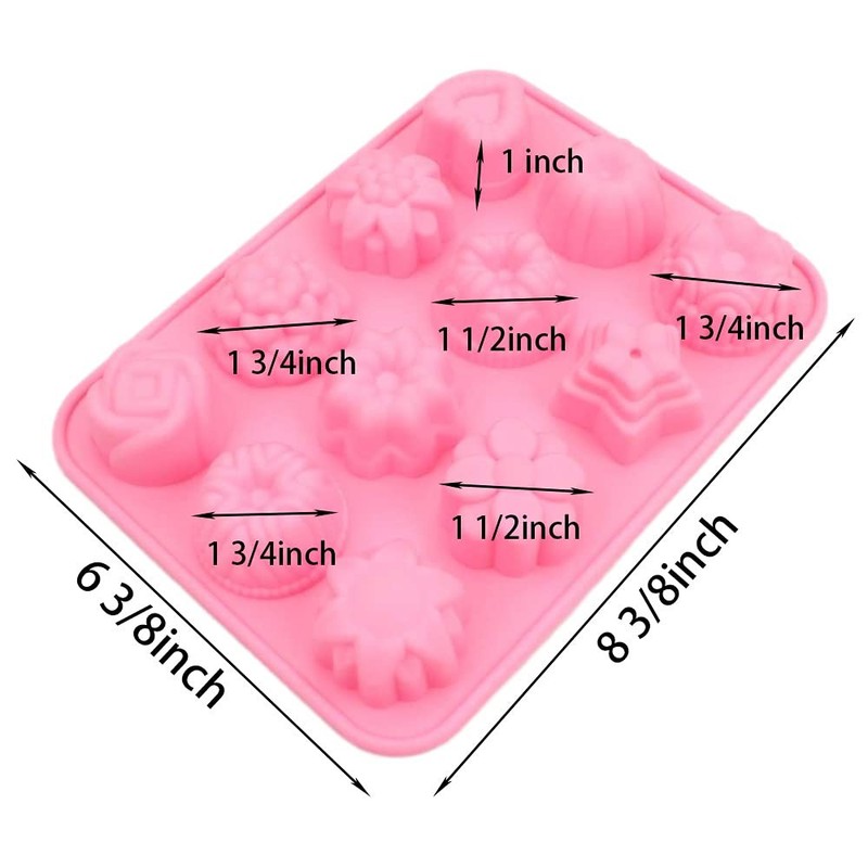 Silicone Bakeware Mold For cake chocolate Jelly Pudding Dessert Molds 12 Holes W gallery