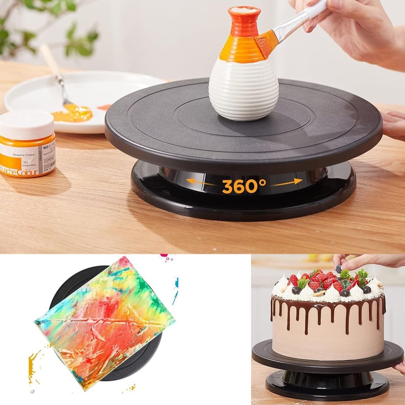 Cake Decorating Turntable 11 Inch Cake Turntable Anti-Slip Rotating Cake Stan... gallery