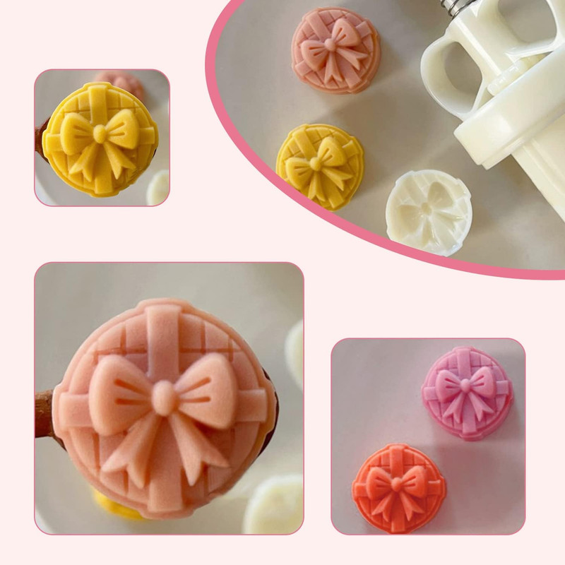 Pink Mooncake Molds 20G with 1 Stamp, Mid-Autumn Festival Moon Cake Mold Set Han gallery