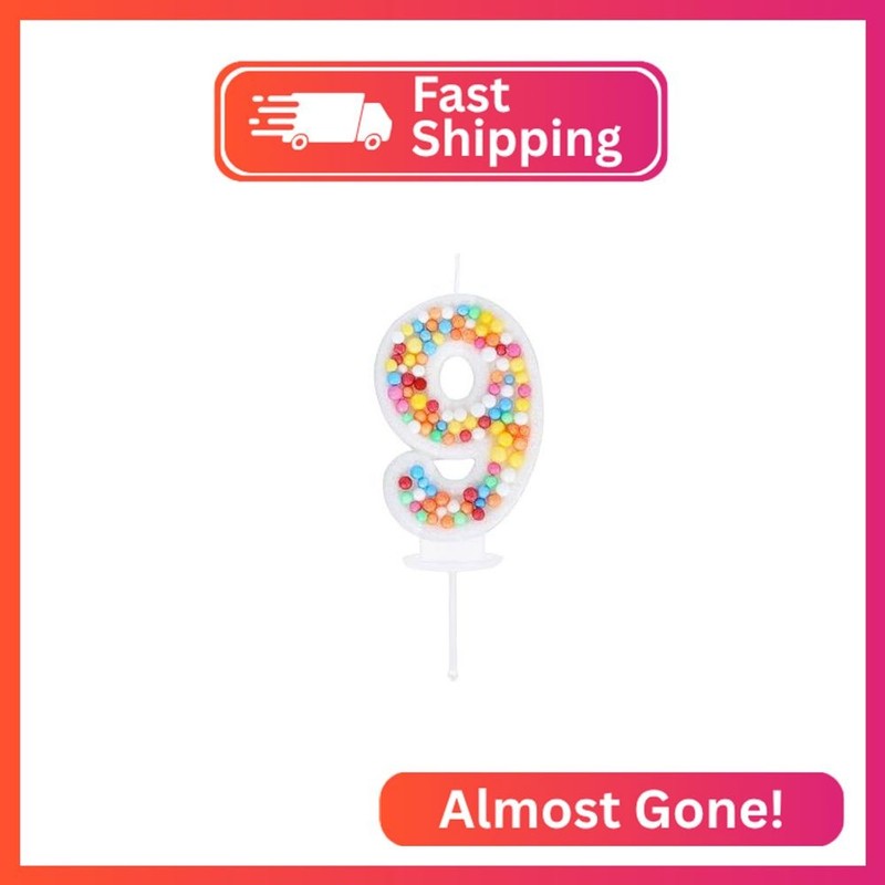 Kinsynko 9 Birthday Candle Sweet Theme Number 9 Candle for Birthday Cake Girl Wo