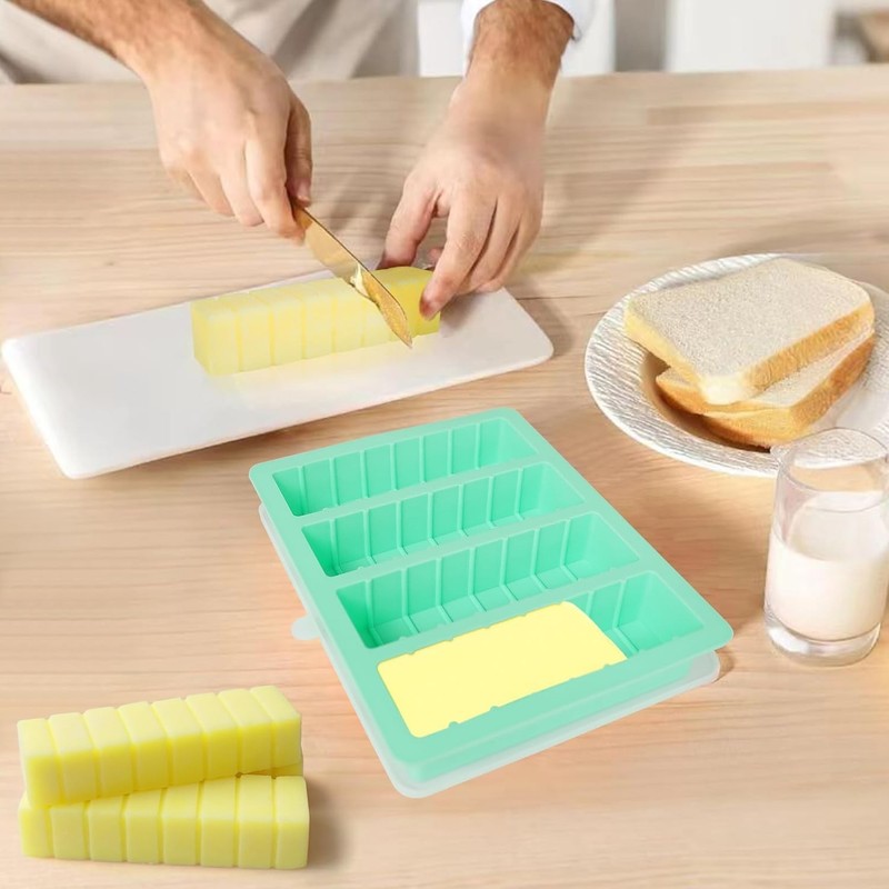 Silicone Butter Mold Tray with Lid - 2 Pack, Non-Stick for Baking & Soap Making gallery