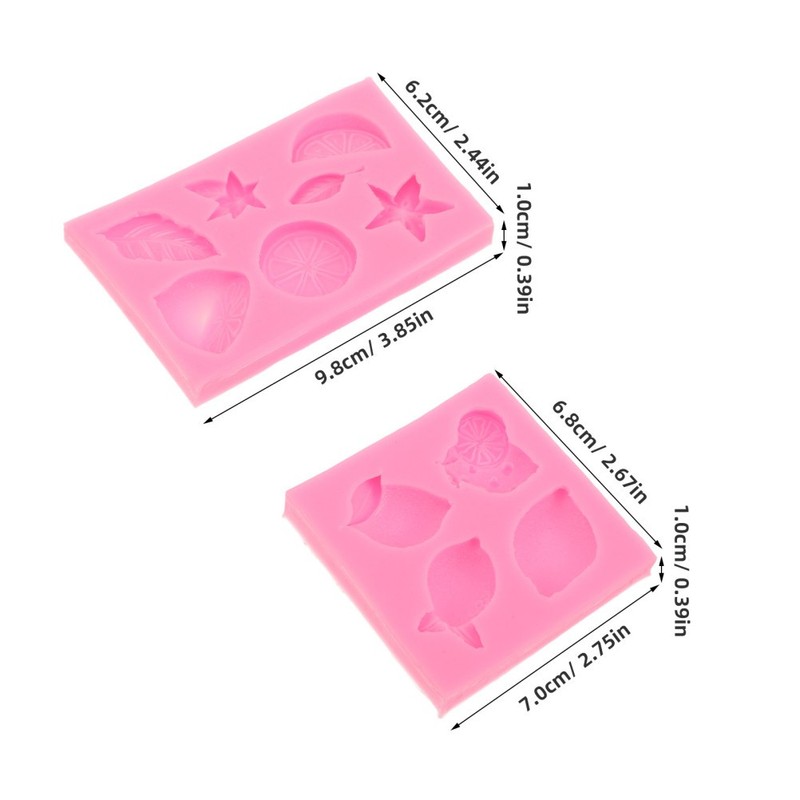 2 Pcs Fruit Shape Mold Reusable Non Stick Fondant Silicone Cupcake Topper gallery