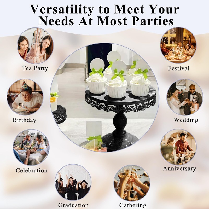 Set of 9 Cake Stands Metal Cupcake Stand Set Multiple Styles Candy Fruit Disp... gallery