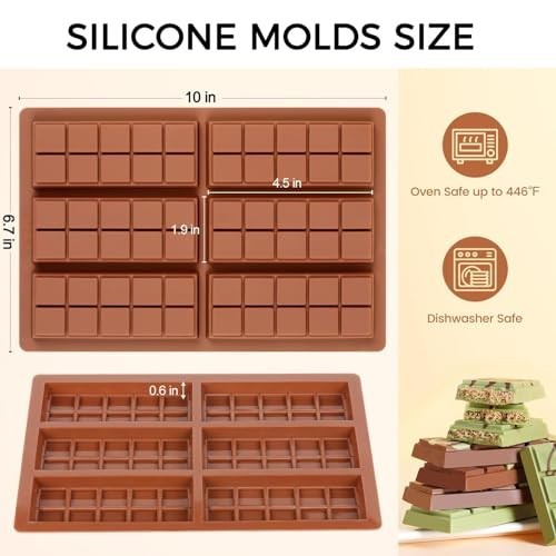 Non-Stick Chocolate Bar Molds - Deep Candy Maker, Set of 2 for Knafeh & Pistachi gallery